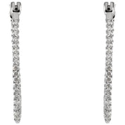 Platinum 1/2 CTW Natural Diamond Inside-Outside Hoop Earrings