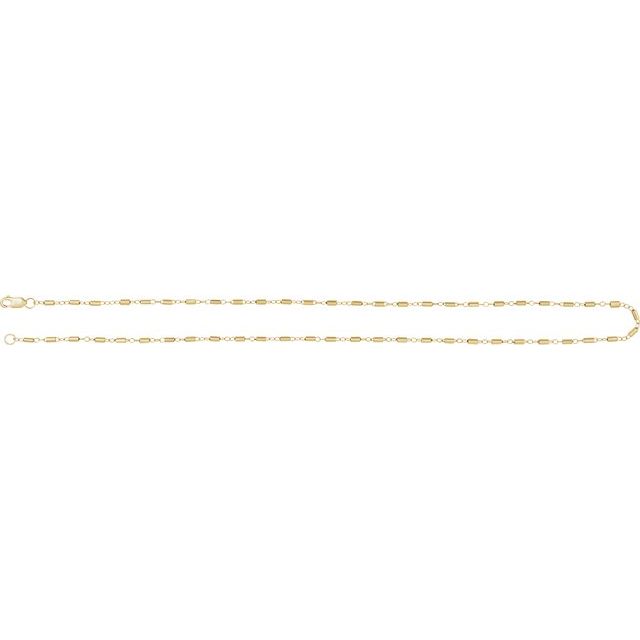 14K Yellow Gold-Filled 1.7 mm Satellite Bar Cable Chain by the Inch and Various Lengths