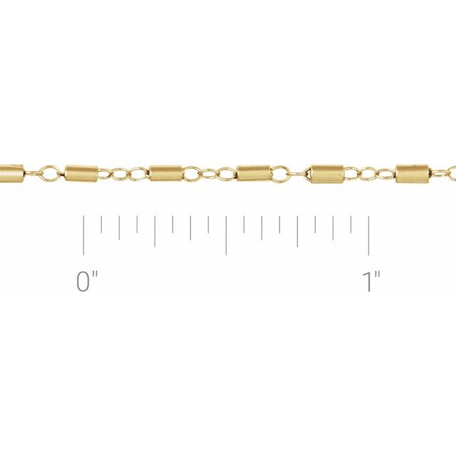 14K Yellow 1.7 mm Satellite Bar Cable Chain by the Inch