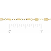 14K Yellow Gold-Filled 1.7 mm Satellite Bar Cable Chain by the Inch and Various Lengths