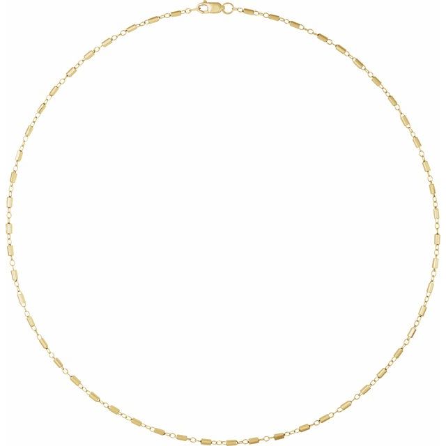 14K Yellow Gold-Filled 1.7 mm Satellite Bar Cable Chain by the Inch and Various Lengths