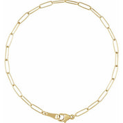 18K Yellow 2.4 mm Paperclip-Style 7" Chain