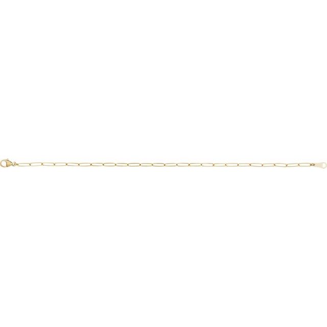 18K Yellow 2.4 mm Paperclip-Style 7" Chain