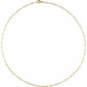 18K Yellow 2.4 mm Paperclip-Style 20" Chain