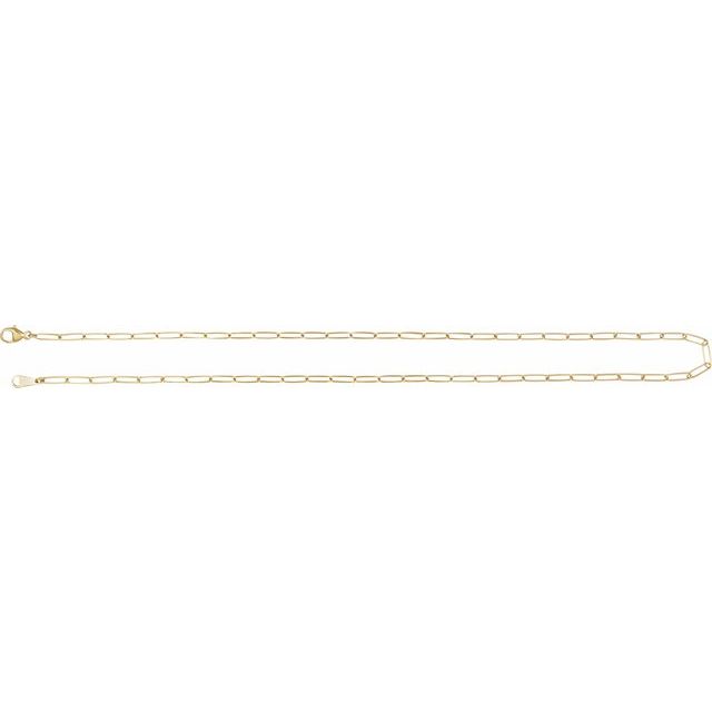 18K Yellow 2.4 mm Paperclip-Style 16" Chain
