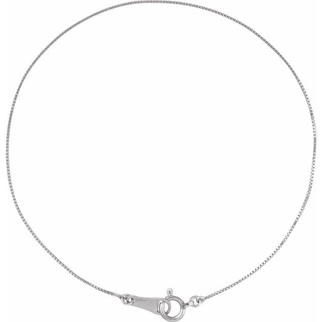 Platinum .5 mm Box 7" Chain