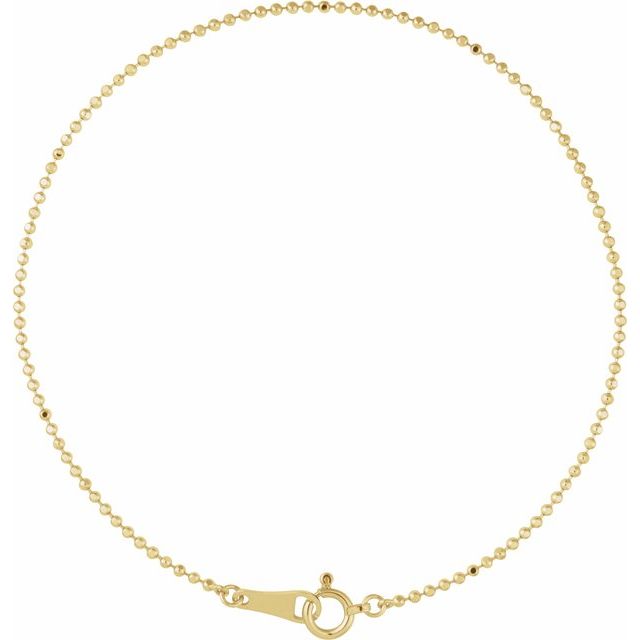 10K Yellow Gold 1.2 mm Diamond-Cut Bead Chain Necklace