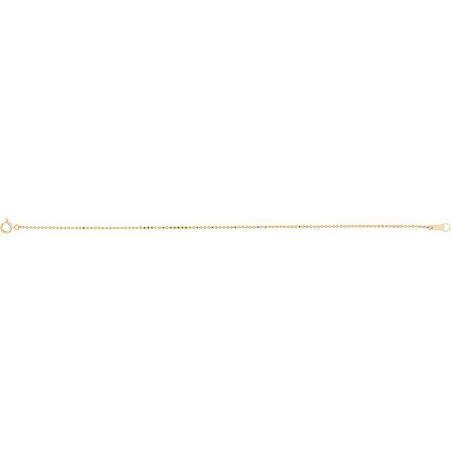 10K Yellow Gold 1.2 mm Diamond-Cut Bead Chain Necklace
