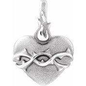 Sterling Silver Sacred Heart Pendant