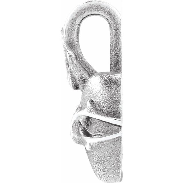 14K White Sacred Heart Pendant