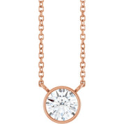 14K Rose 3/4 CT Lab-Grown Diamond 16-18" Necklace