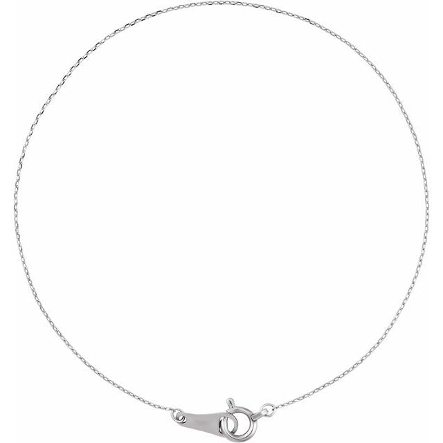 Platinum .7 mm Diamond-Cut Cable 7" Chain