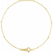 10K Yellow Gold Box and Satellite Bead Cable Chains 7" Length