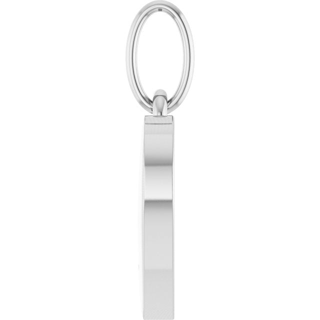 Sterling Silver .02 CTW Natural Diamond Blank Paw Print Heart Pendant