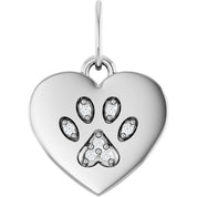 Platinum .02 CTW Natural Diamond Cat Mom Paw Print Heart Pendant
