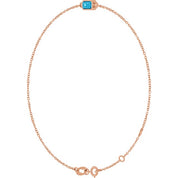 14K Rose Natural Aquamarine 6 1/2-7 1/2" Bracelet