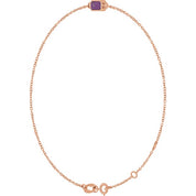 14K Rose Lab-Grown Alexandrite  6 1/2-7-1/2" Bracelet