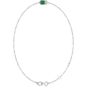 14K White Natural Emerald  6 1/2-7-1/2" Bracelet