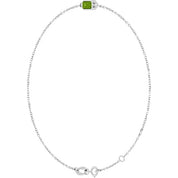 14K White Natural Peridot  6 1/2-7-1/2" Bracelet