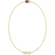 14K Yellow Lab-Grown Alexandrite  6 1/2-7-1/2" Bracelet