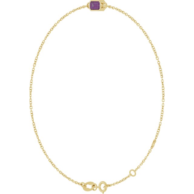 14K Yellow Lab-Grown Alexandrite  6 1/2-7-1/2" Bracelet