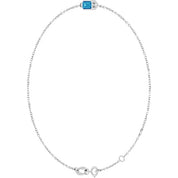 14K White Natural Blue Zircon  6 1/2-7-1/2" Bracelet