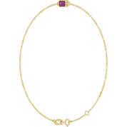 14K Yellow Natural Pink Tourmaline  6 1/2-7-1/2" Bracelet