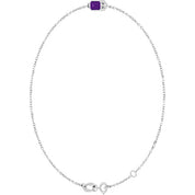 14K White Natural Amethyst  6 1/2-7-1/2" Bracelet