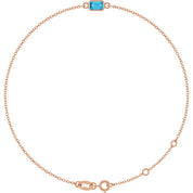 14K Rose Natural Aquamarine 6 1/2-7 1/2" Bracelet