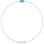 14K White Natural Blue Zircon  6 1/2-7-1/2" Bracelet