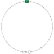 14K White Lab-Grown Emerald  6 1/2-7-1/2" Bracelet