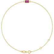 14K Yellow Natural Pink Tourmaline  6 1/2-7-1/2" Bracelet