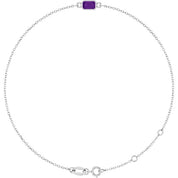 14K White Natural Amethyst  6 1/2-7-1/2" Bracelet