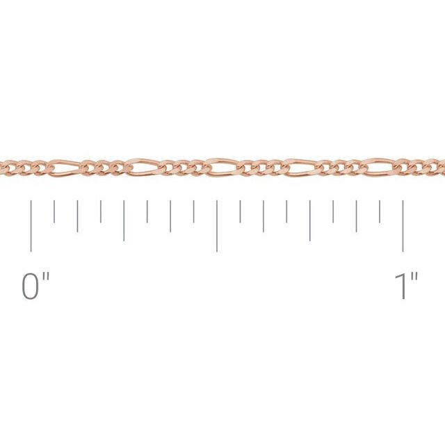 14K Rose Gold 1.28 mm Figaro Chain by the Inch - CH1098:626:P