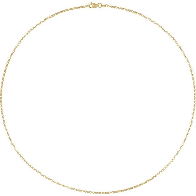 14K Yellow 1.65 mm Rolo Chain Available by the Inch and in Multiple Lengths