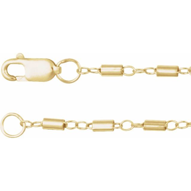 14K Yellow Gold-Filled 1.7 mm Satellite Bar Cable Chain by the Inch and Various Lengths