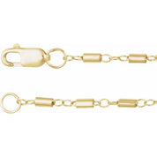 14K Yellow 1.7 mm Satellite Bar Cable 16" Chain