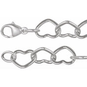 Sterling Silver 9 mm Heart 16" Chain