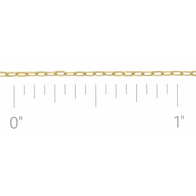 14K Yellow .85 mm Diamond Cut Paperclip-Style Forzentina Chain By the Inch
