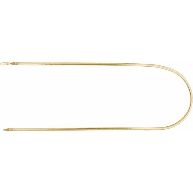 14K Yellow/White 3.2 mm Reversible Diamond-Cut Snake 16" Chain