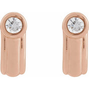 14K Rose 1/5 CTW Lab-Grown Diamond Solitaire J Hoop Earrings