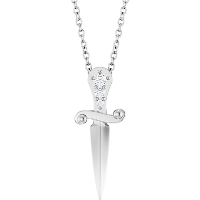Accented Dagger Necklace or Pendant