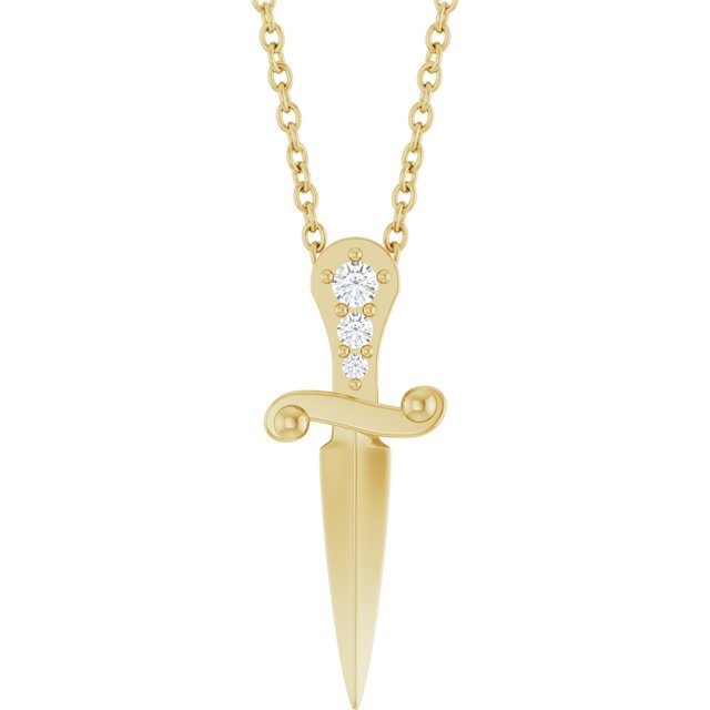 Accented Dagger Necklace or Pendant