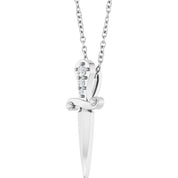 Accented Dagger Necklace or Pendant