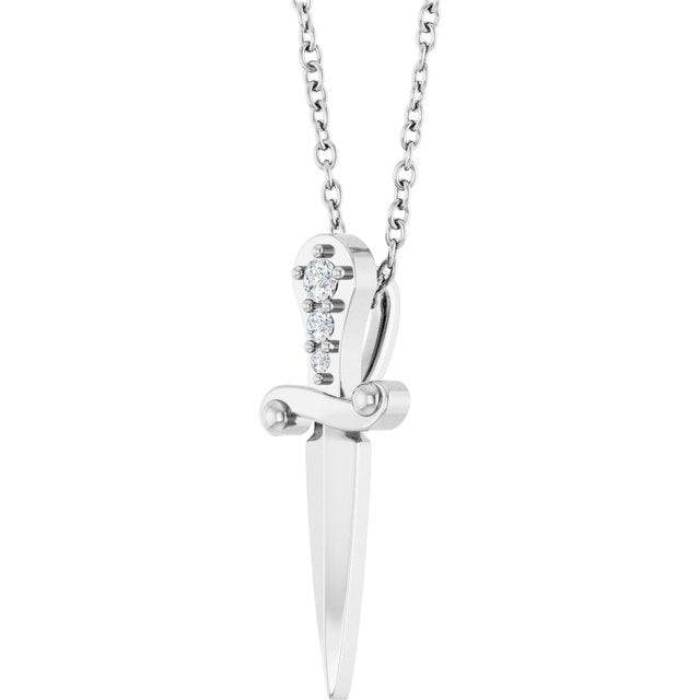 Accented Dagger Necklace or Pendant