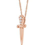 Accented Dagger Necklace or Pendant