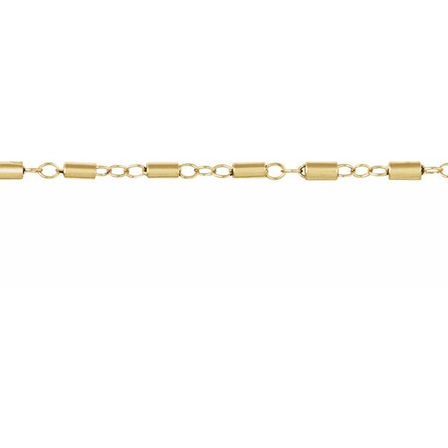 14K Yellow 1.7 mm Satellite Bar Cable Chain by the Inch