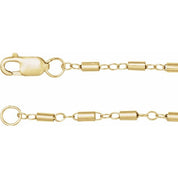 14K Yellow Gold-Filled 1.7 mm Satellite Bar Cable Chain by the Inch and Various Lengths