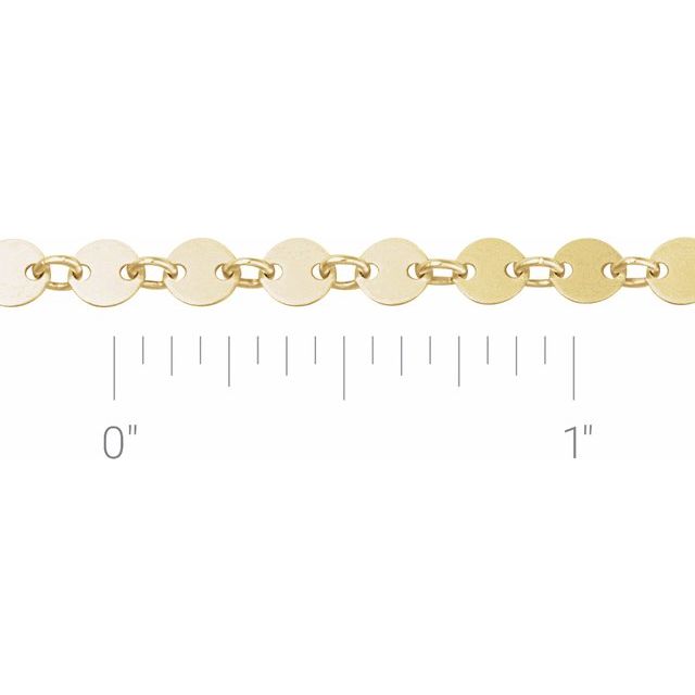 14K Yellow Gold-Filled 4 mm Mirror Chain by the Inch