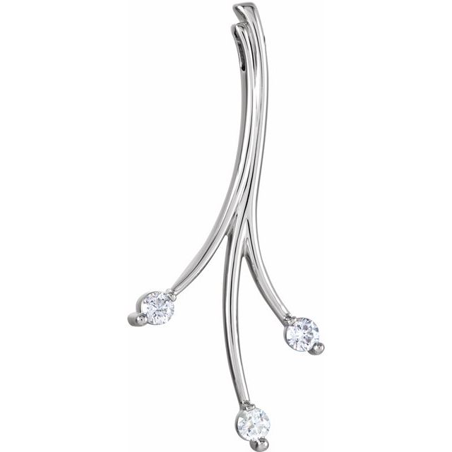 14K Yellow 3/8 CTW Natural Diamond Freeform Pendant